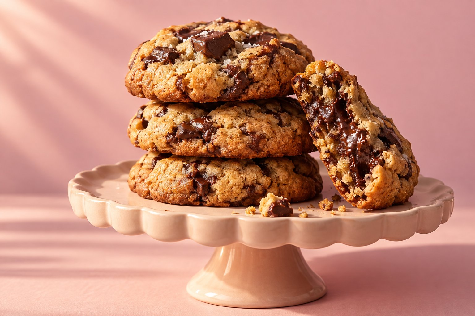 Composición editorial de galletas con chocolate